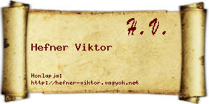 Hefner Viktor névjegykártya